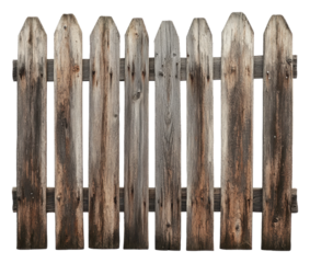 PNG Rustic wooden fence panel weathered by time