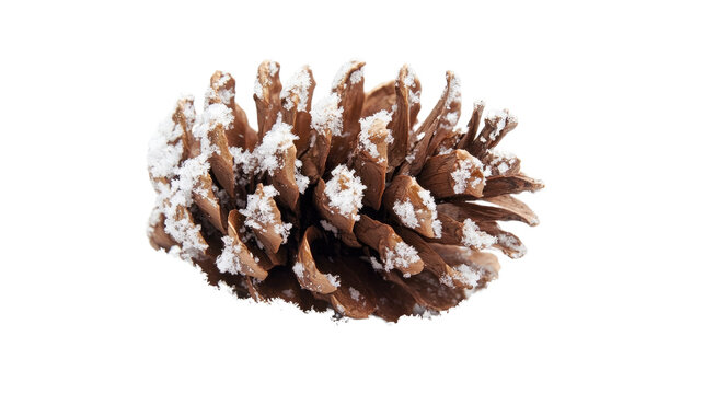 cone with snow on a white transparent background