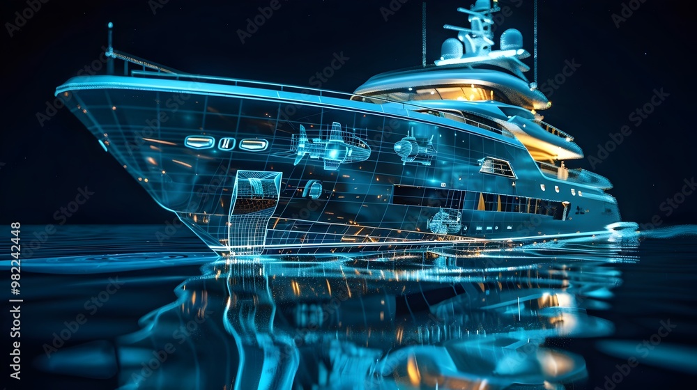 Poster digital twin of a luxury yacht with real time navigation and performance monitoring
