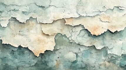 Obraz premium An evocative abstract rustic wall texture, with intricate details of chipped and peeling paint in soft, muted colors, creating a weathered appearance that conveys a sense of history and rustic charm.