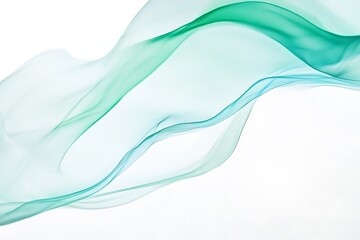 Naklejka premium An abstract representation of cool green and turquoise colors merging softly on a white backdrop