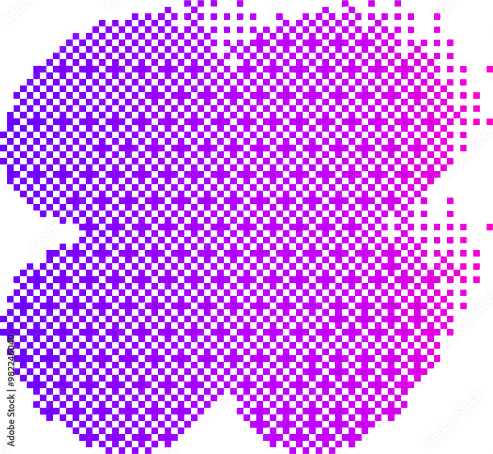 Poster pixel pattern flower shape. textured daisy with bitmap y2k dither gradient. retro with old computer 