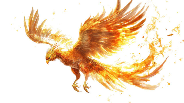 phoenix bird on a white transparent background