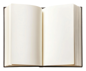 PNG Blank pages in a hardcover book on a flat surface