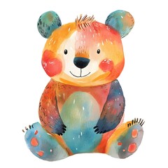 Naklejka premium Watercolor Cute Bear Illustration