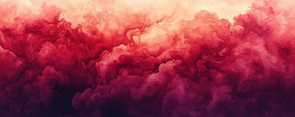 Fototapeta premium A striking red smoke texture background, with dense, swirling clouds of rich red and burgundy, gently fading into lighter shades, creating an atmospheric and mesmerizing scene full of depth and