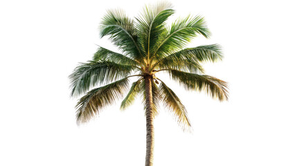 Palm tree on a white transparent background