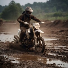 Obraz premium biker on a motorcycle