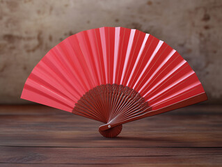 A traditional red Spanish open fan