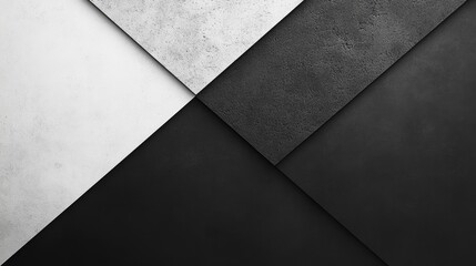 Minimalist geometric layout with sharp angles, clean lines, and bold contrasts, creating a sleek and modern visual with a focus on simplicity and balance