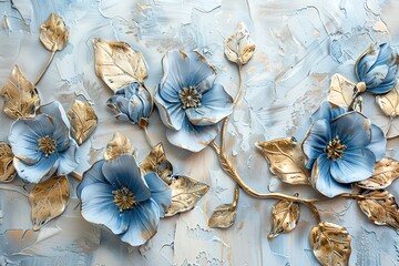 Abstract artistic background. Golden elements. Textured background. Watercolor, Modern Art. flowers, plants, tropical, leaves, posters, cards, murals, rugs, hangings, prints, wall art