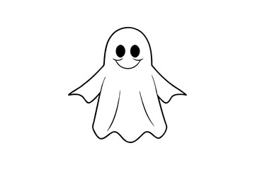 Spooky ghost smile and Graveyard  Halloween Vector