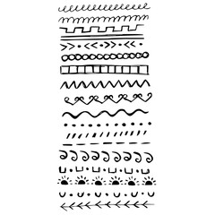 Hand-Drawn Decorative Borders and Patterns: Doodle Style Lines for Design Projects