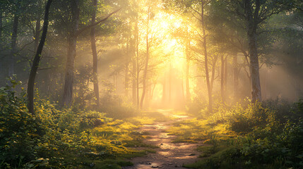 Fototapeta premium Enchanted Forest Sunrise