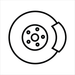 brake vector icon line template
