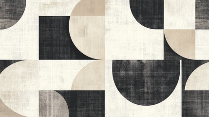Minimalist geometric pattern with a focus on balanced shapes and neutral colors, offering a refined and contemporary design, set against a soft, textured backdrop