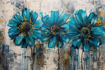 Abstract artistic background. Golden elements. Textured background. Watercolor, Modern Art. flowers, plants, tropical, leaves, posters, cards, murals, rugs, hangings, prints, wall art