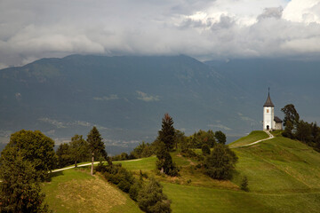 Jamnik, Slovenia - Magical cloudy summer day at Jamnik St.Primoz church.