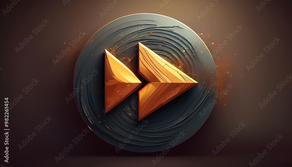 Poster a stylized logo featuring two triangular shapes, representing the 