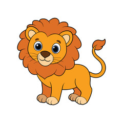 Obraz premium lion isolated on white background vector illustration