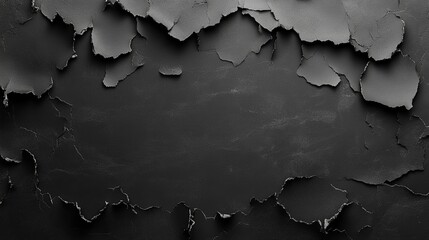 Abstract Black Torn Background with Irregular Edges