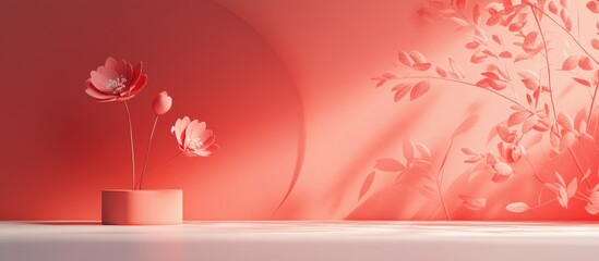 Abstract 3D Background Wallpaper Design With Floral Textures