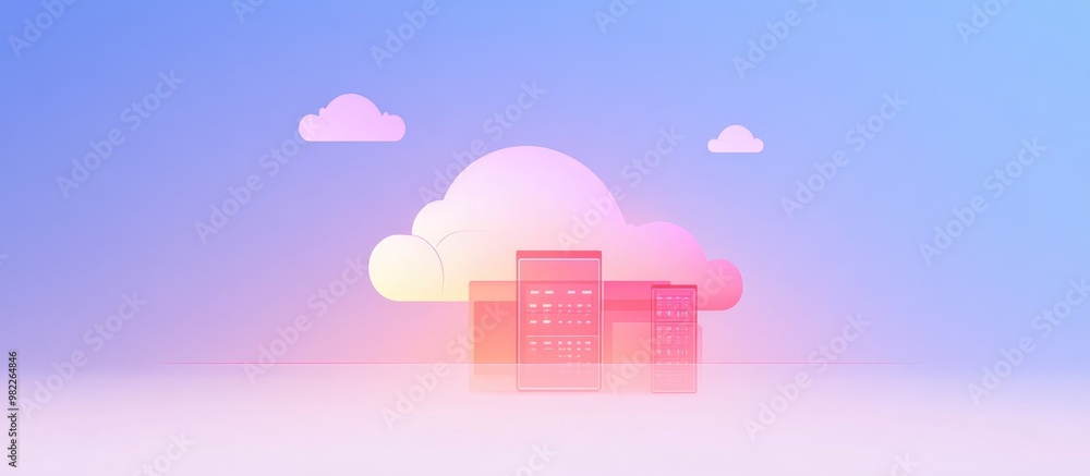 Poster infinite storage abstract background mobile cloud storage concept