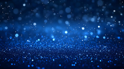 Obraz premium Abstract Blue Glitter Background with Bokeh Lights for Design Projects