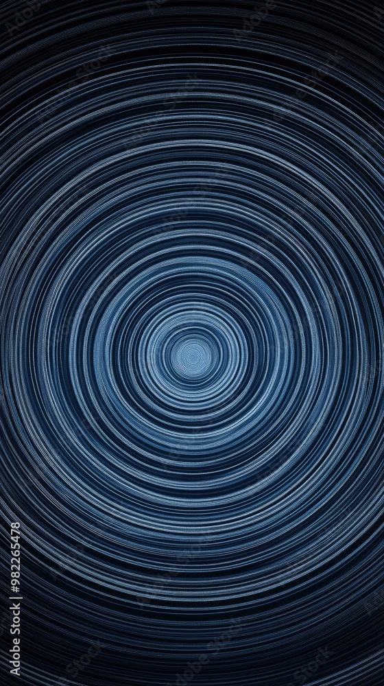 Fototapete an abstract pattern of concentric circles in shades of blue, creating a calming and dynamic visual e