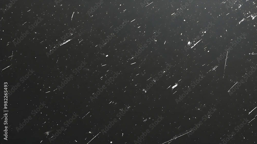Poster abstract black background with white scratches and marks: a textured canvas for graphic design and d
