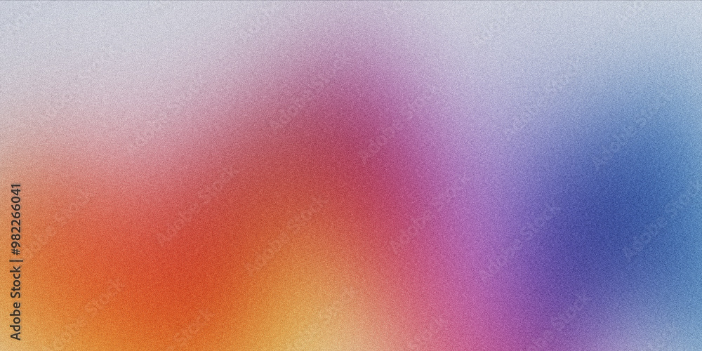 Poster orange blue abstract grainy gradient background with noise texture effect for backdrop header, poste