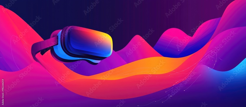 Poster abstract background of virtual reality and internet connectivity