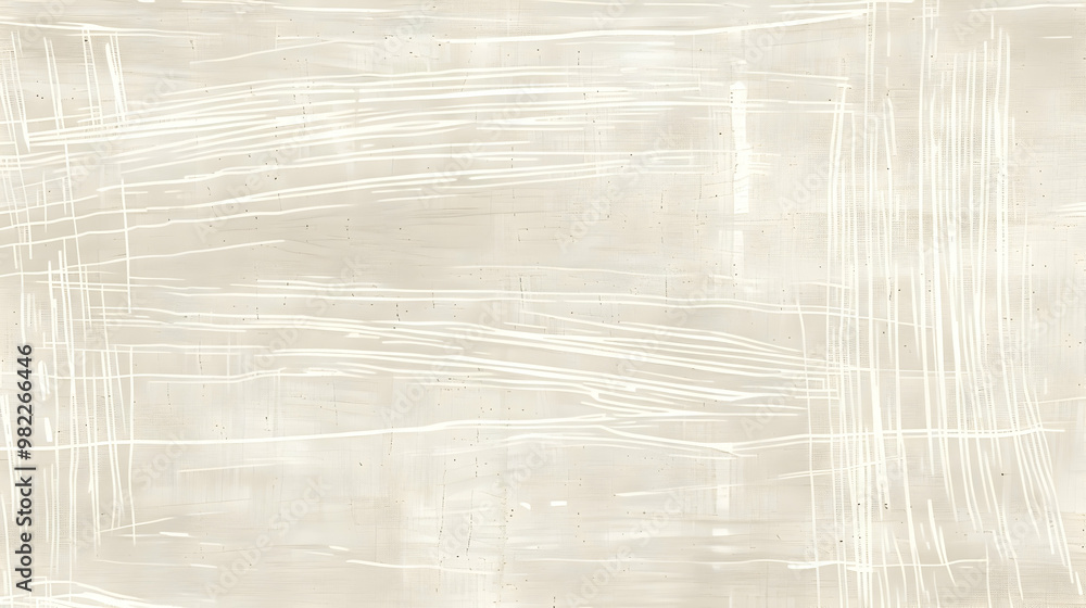 Poster abstract background with intersecting white lines on a beige canvas texture