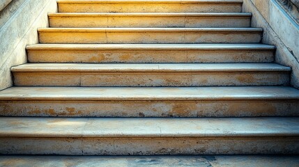 Stone Staircase with Worn Steps and Shadows