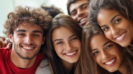 Fototapeta premium Group of happy, diverse young adults smiling together