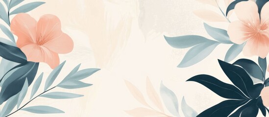 Light Colored Murals Decorated With Floral Vintage Patterns