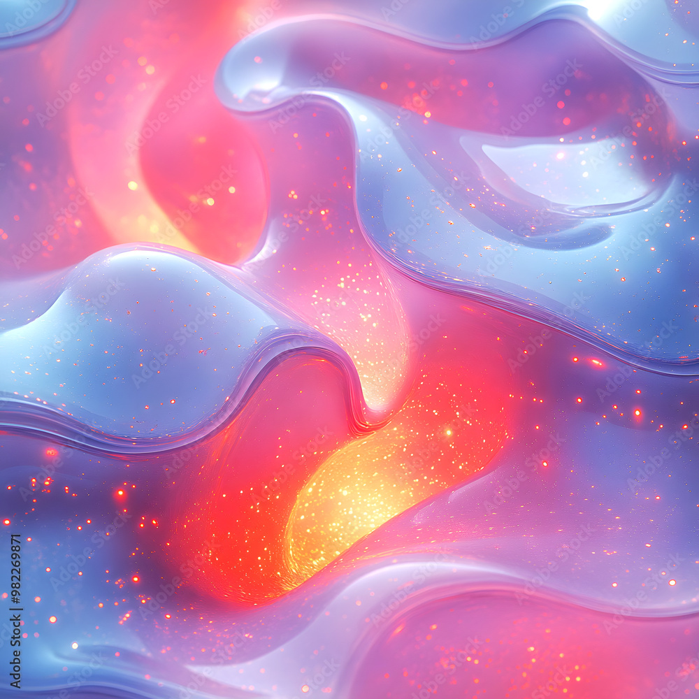 Leinwandbilder an undulating abstract flow resembling a thick, glowing liquid with smooth transitions from blue to 