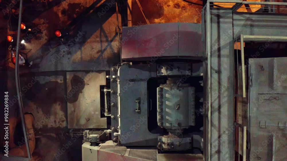 Poster mechanical equipment utilized in an industrial setting for various applications and processes. stock