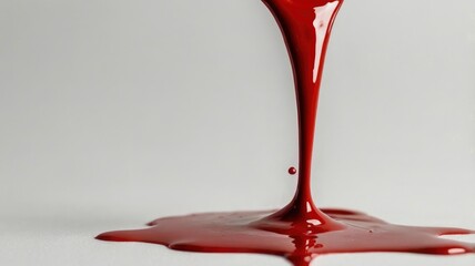 dripping red paint on white background