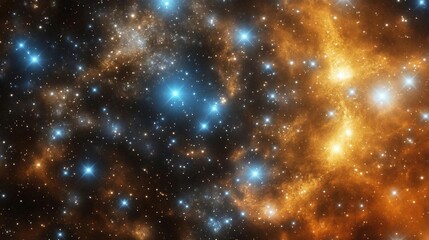 Obraz premium A cosmic tapestry of stars and nebulae in a dark, starry sky.