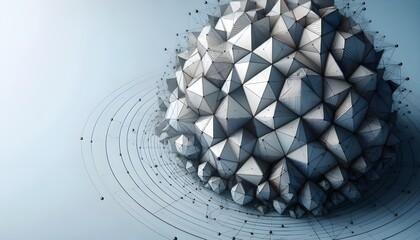 An abstract pattern of geometric triangles on a smooth backdrop, demonstrating a concept of modern design. 3D Rendering