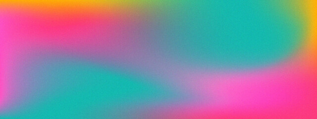 Aesthetic y2k grain gradient background in pink, yellow, green hologram colors. Trendy blurry design cover with noise texture effect illustration. Vector 