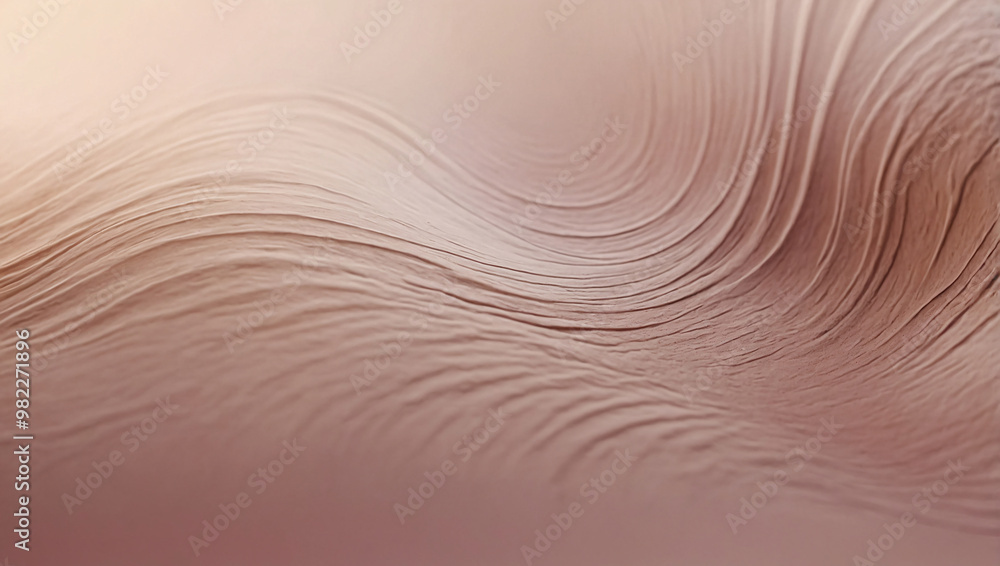 Poster a minimal abstract background with smooth curves in a gradient of pale dusty rose to soft beige, evo