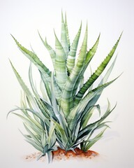 Fototapeta premium Aloe of watercolor style. Botanical illustration