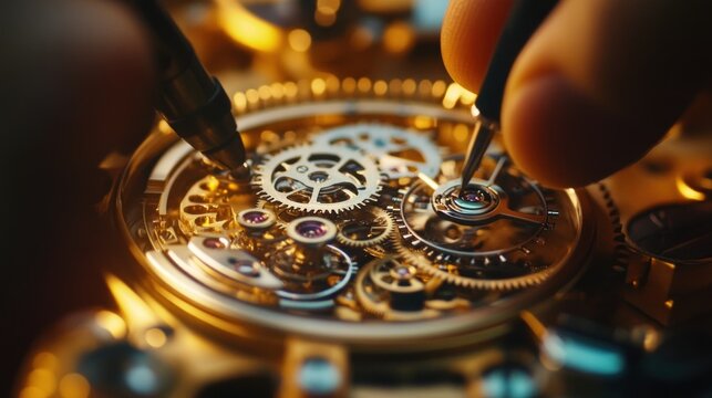 Watchmaker Repairing a Mechanical Watch