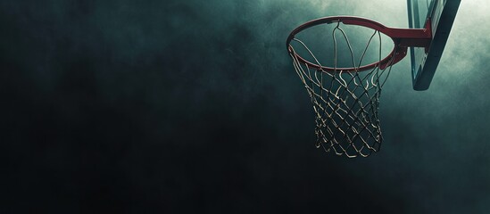 Basketball Hoop Under Dramatic Lighting