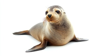 Cute Seal Pup on a White Background