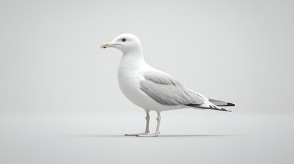 Obraz premium White Seagull on a Grey Background