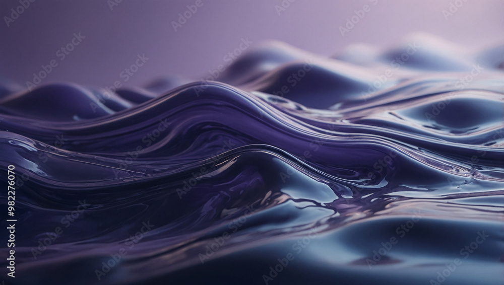 Poster a smooth, liquid-inspired abstract background with a gradient of pale lavender and deep indigo. keep
