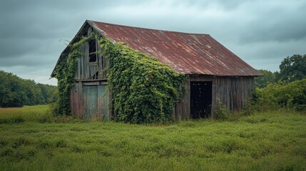 Obraz premium Abandoned Barn in a Field